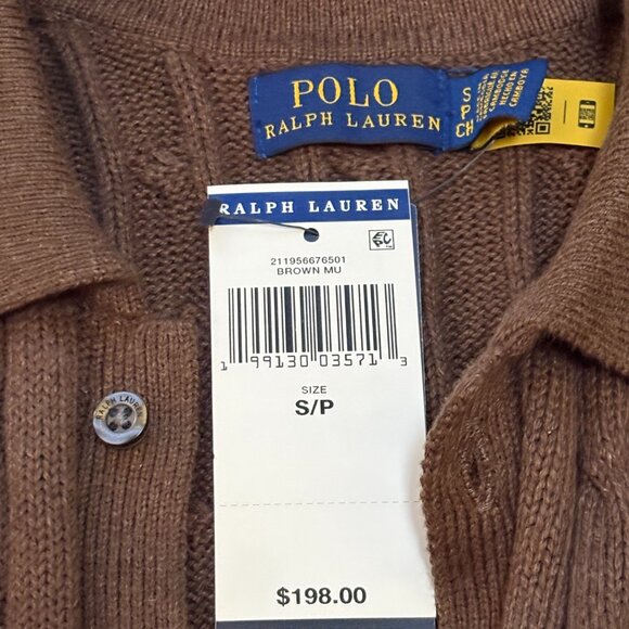 Polo Ralph Lauren Women’s Sz S/P Cable-Knit Cotton Long-Sleeve Dress Green $220 - Picture 4 of 8